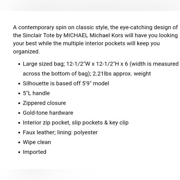 Michael kors Signature Sinclair East West Logo Large Tote Shoulder Bag - Picture 5 of 14